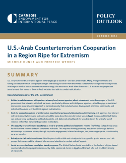 U.S.-Arab Counterterrorism Cooperation in a Region Ripe for Extremism  POLICY