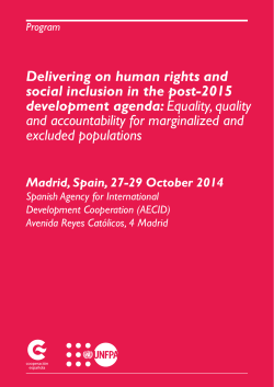 Delivering on human rights and social inclusion in the post-2015 development agenda: