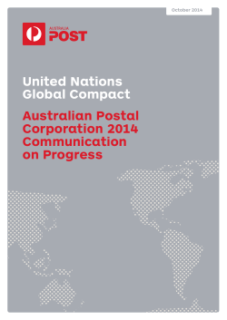 United Nations Global Compact Australian Postal Corporation 2014