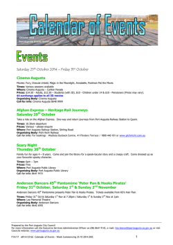 Saturday 25 October 2014 &ndash; Friday 31 October