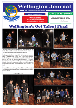 Wellington Journal Wellington’s Got Talent Final VCE Exams Wise Words