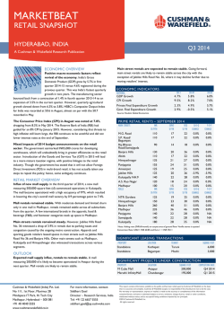 MARKETBEAT  RETAIL SNAPSHOT HYDERABAD, INDIA