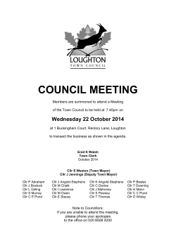 COUNCIL MEETING  Wednesday 22 October 2014