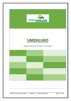 UMEHLUKO  Medical Service Provider User Guide