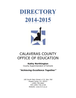 CALAVERAS COUNTY OFFICE OF EDUCATION Kathy Northington
