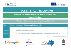 CONFERENCE  PROGRAMME The Open and Flexible Higher Education Conference 2014