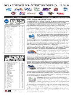 NCAA DIVISION I FCS – WEEKLY ROUNDUP (Oct. 22, 2014)