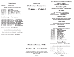We Vote &rarr; We Win ! Remember: Elections have Consequences
