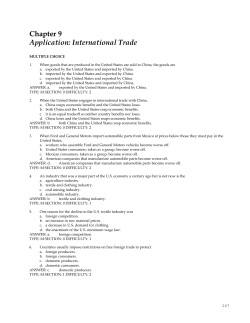 Chapter 9 Application: International Trade