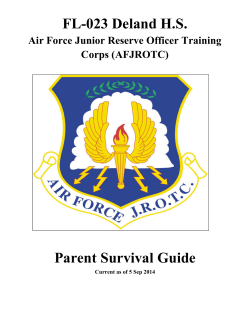 FL-023 Deland H.S. Parent Survival Guide Air Force Junior Reserve Officer Training