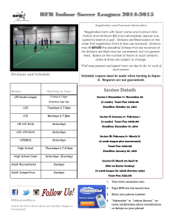 BFR Indoor Soccer Leagues 2014-2015