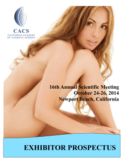EXHIBITOR PROSPECTUS 16th Annual Scientific Meeting October 24-26, 2014 Newport Beach, California