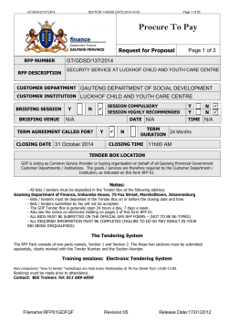 Procure To Pay Request for Proposal Page 1 of 3