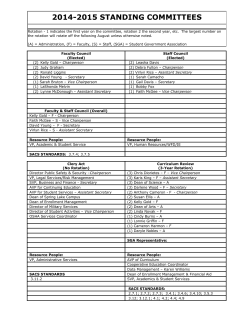 2014-2015 STANDING COMMITTEES