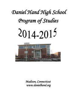Daniel Hand High School Program of Studies Madison, Connecticut