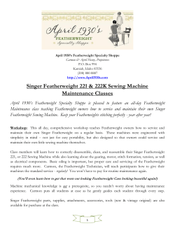 Singer Featherweight 221 &amp; 222K Sewing Machine Maintenance Classes