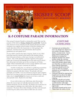 SIGSBEE SCOOP  K-5 COSTUME PARADE INFORMATION the