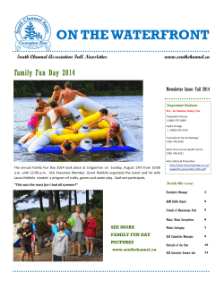 ON THE WATERFRONT Family Fun Day 2014 South Channel Association Fall Newsletter