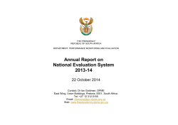 Annual Report on National Evaluation System 2013-14