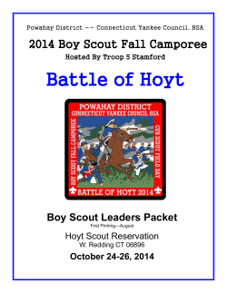 Battle of Hoyt 2014 Boy Scout Fall Camporee Boy Scout Leaders Packet