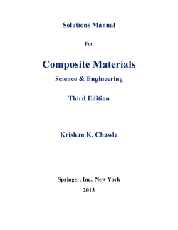 Composite Materials Solutions Manual Science &amp; Engineering Third Edition