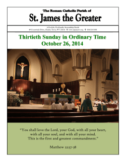Thirtieth Sunday in Ordinary Time October 26, 2014