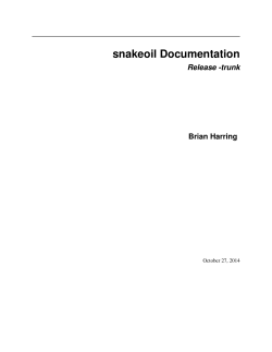 snakeoil Documentation Release -trunk Brian Harring October 27, 2014