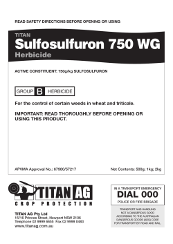 Sulfosulfuron 750 WG B CAUTION Herbicide