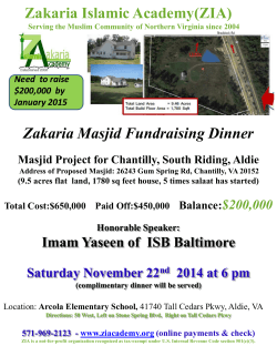 Zakaria Islamic Academy(ZIA)  Zakaria Masjid Fundraising Dinner