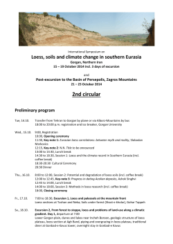 2nd circular Loess, soils and climate change in southern Eurasia  Preliminary program