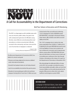 A Call for Accountability in the Department of Corrections