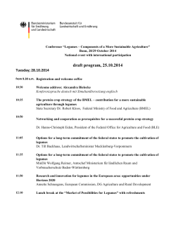 Conference “Legumes – Components of a More Sustainable Agriculture”