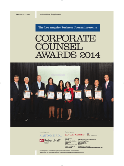 CORPORATE COUNSEL AWARDS 2014 The Los Angeles Business Journal presents