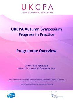 UKCPA Autumn Symposium Progress in Practice Programme Overview