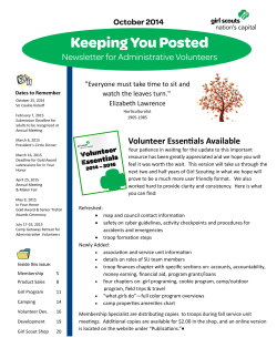 Keeping You Posted Newsletter for Administrative Volunteers watch the leaves turn.&#34;
