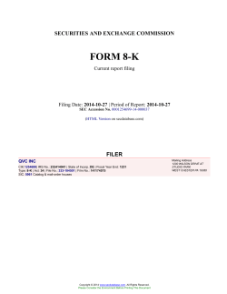 FORM 8-K SECURITIES AND EXCHANGE COMMISSION FILER Current report filing