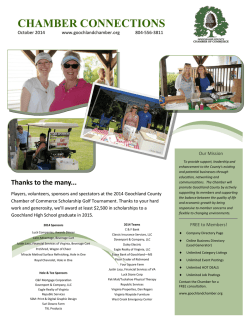 CHAMBER CONNECTIONS Our Mission October 2014 www.goochlandchamber.org