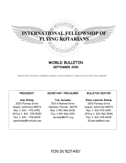 INTERNATIONAL FELLOWSHIP OF FLYING ROTARIANS WORLD BULLETIN SEPTEMBER 2000