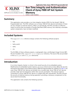 Run Time Integrity and Authentication Check of Zynq-7000 AP SoC System Memory Summary