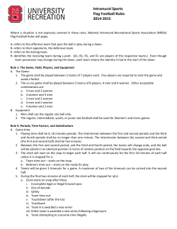Intramural Sports Flag Football Rules 2014-2015