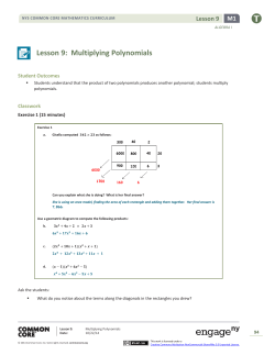 Lesson 9:  Multiplying Polynomials M1  Lesson 9