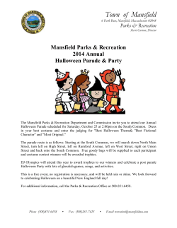 Town  of  Mansfield Mansfield Parks &amp; Recreation 2014 Annual