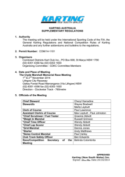 KARTING AUSTRALIA SUPPLEMENTARY REGULATIONS  1.  Authority