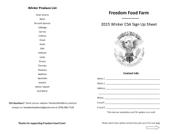 Freedom Food Farm 2015 Winter CSA Sign Up Sheet  Winter Produce List 