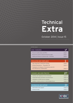 Extra Technical October 2014 | Issue 15 NHBC STANDARDS