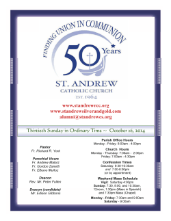 2014 Thirtieth Sunday in Ordinary Time ~  October 26, www.standrewrcc.org