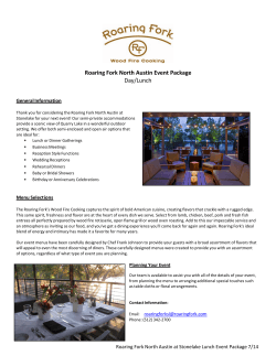 Roaring Fork North Austin Event Package Day/Lunch General Information