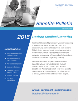 2015 Benefits Bulletin Retiree Medical Benefits