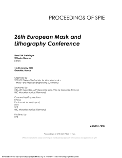 26th European Mask and Lithography Conference PROCEEDINGS OF SPIE