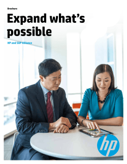 Expand what’s possible HP and SAP Alliance Brochure